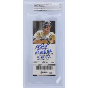 Kris Bryant Chicago Cubs Autographed Ticket with "1st MLB HR 5/9/15" Inscription - BAS Authenticated Graded 10 - Fanatics Authentic Certified