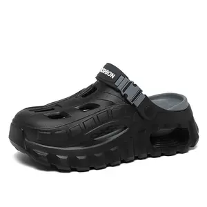 Men's Clogs Summer Trendy Casual Outdoor Closed-Toe Slippers Thick Sole Non-Slip Wear-Resistant Beach Sandals for Men