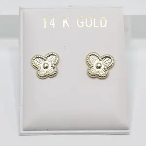14KT Gold Butterfly Stud Earrings - Elegant and Durable Design