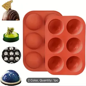 Silicone Hot Chocolate Bomb Mold Medium Semi Sphere Silicone Mold, 2 Packs Half Sphere Silicone Baking Molds for Making Chocolate, Cake, Jelly, Dome Mousse