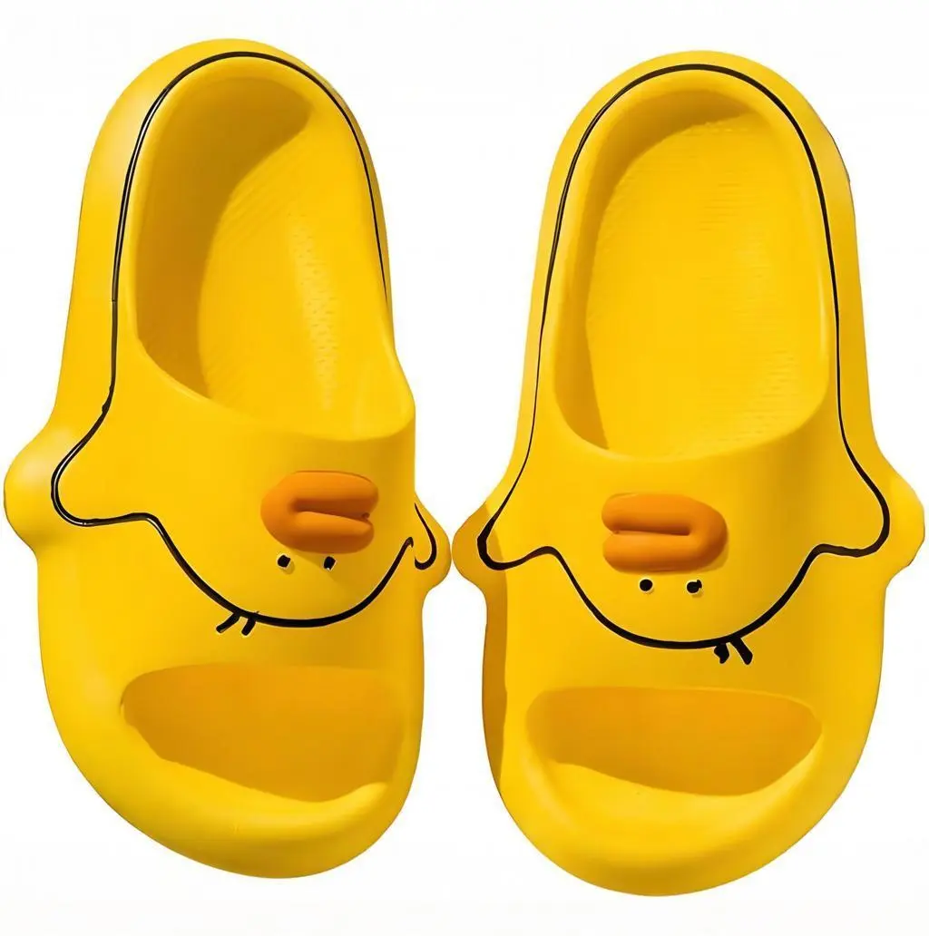 Women's Chic Cartoon Duck Shape Slip On Slippers - Lightweight Open Toe Summer Shoes with Non-Slip Thick Sole for Indoor, Outdoor Use
