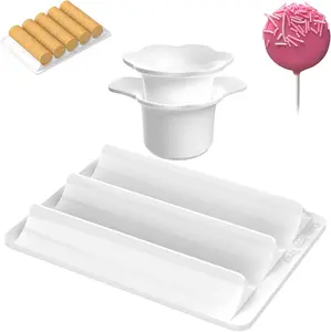 Cake Pop Cutter and Pusher with Tray - Circle Cake Pop Mold Set 1.75" Size High-Capacity Dual-Cavity Tray Smooth Easy-Clean ABS Material Non-3D Printed Professional Quality