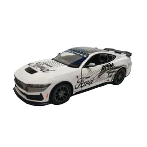 KINSMART 2024 Ford Mustang Dark Horse (Livery Edition) Die Cast Metal Model Toy Car 1:38 Scale 5 Inches Length White