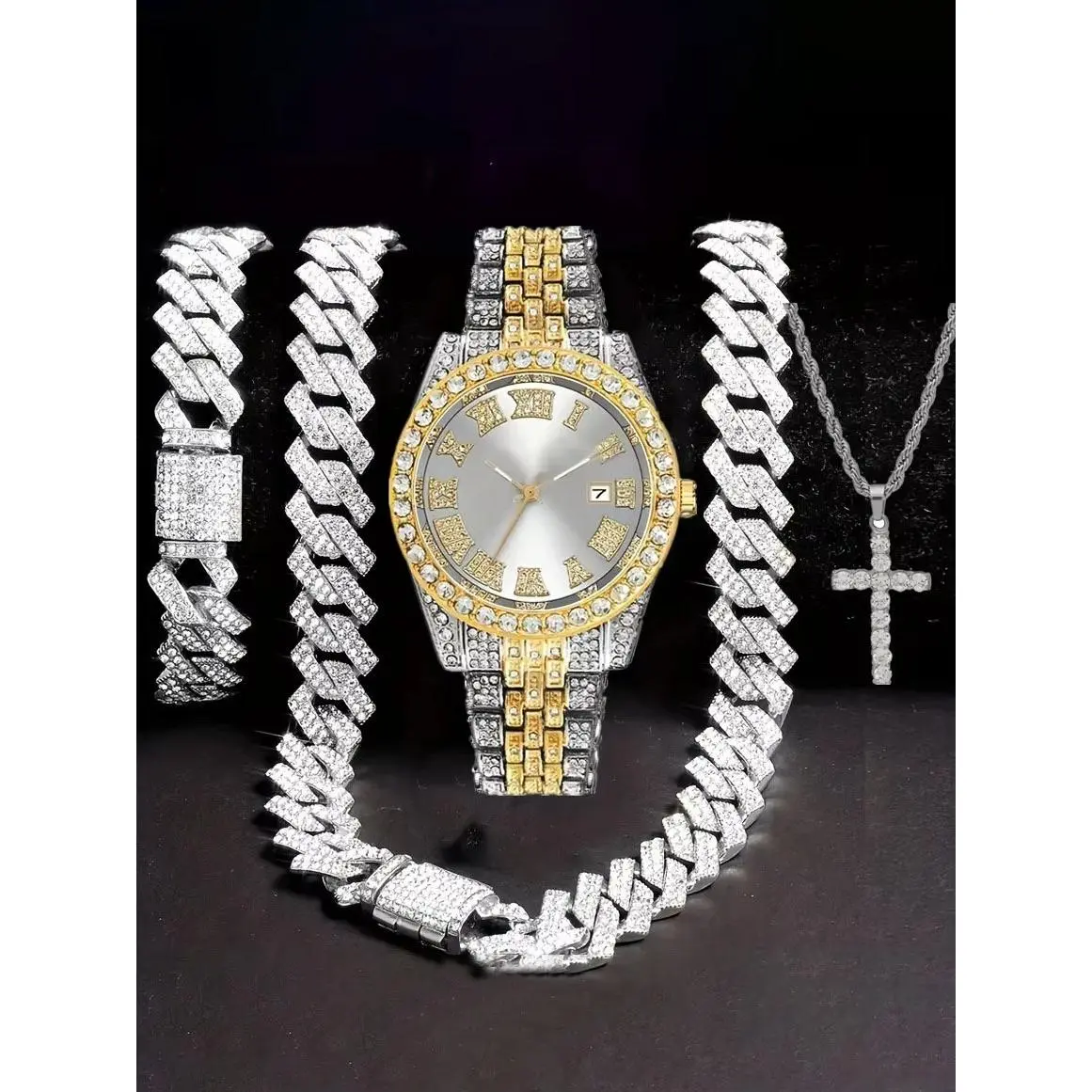 Intermediate gold and silver (watch+brac