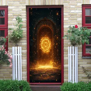 2pcs Magic Gate Wall Sticker Glowing RuneDecorative Decal Stereo Effect Self Adhesive Removable Home Decoration for Living Room Bedroom Mural Art