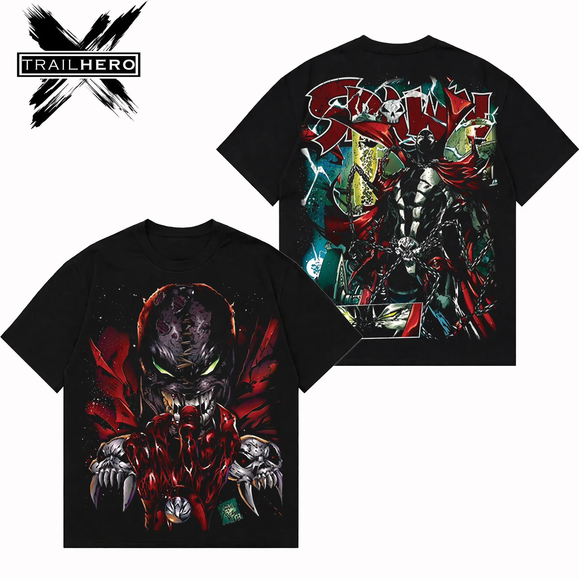 TRAIL HERO - Spawn Premium Acid Washed Hoodie T-Shirt, En Sabah Nur Hoodie Shirt, Character Comics Fans Shirt, Superhero Washed Shirt, Comic Book Fans T-Shirt, Superhero Graphic Tee Cotton