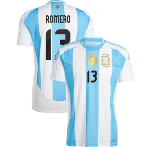 Argentina Home Cristian Romero Jersey 2024-2025, White and Blue Cristian Romero Argentina Home Jersey