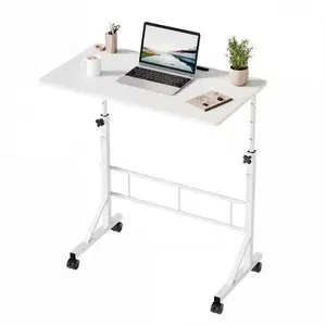 Adjustable Height Mobile Standing Desk with Wheels, 16"x31.5" Small Rolling Computer Desk for Home Office