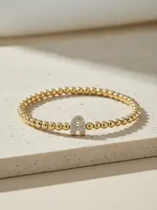 Fashionable Letter Design Bubble Ball Beaded Bracelet, Fashion Jewelry for Party, Daily Clothing Decor, Trendy All-match & Exquisite Jewelry for Birthday Gift, Letter Link Bracelet