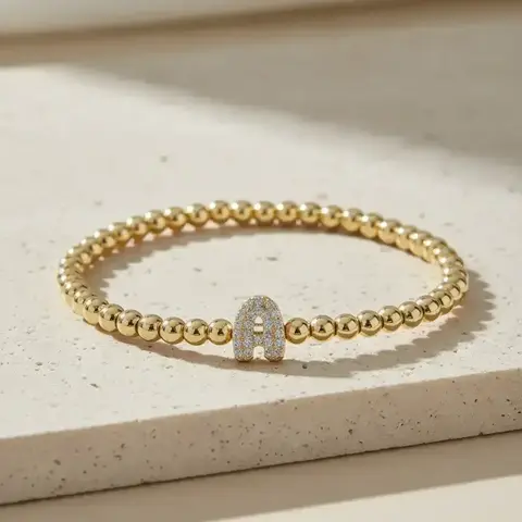 Fashionable Letter Design Bubble Ball Beaded Bracelet, Fashion Jewelry for Party, Daily Clothing Decor, Trendy All-match & Exquisite Jewelry for Birthday Gift, Letter Link Bracelet, Fashion Bracelets