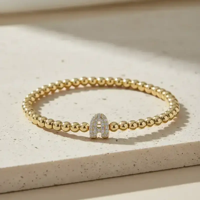 Fashionable Letter Design Bubble Ball Beaded Bracelet, Fashion Jewelry for Party, Daily Clothing Decor, Trendy All-match & Exquisite Jewelry for Birthday Gift, Letter Link Bracelet, Fashion Bracelets