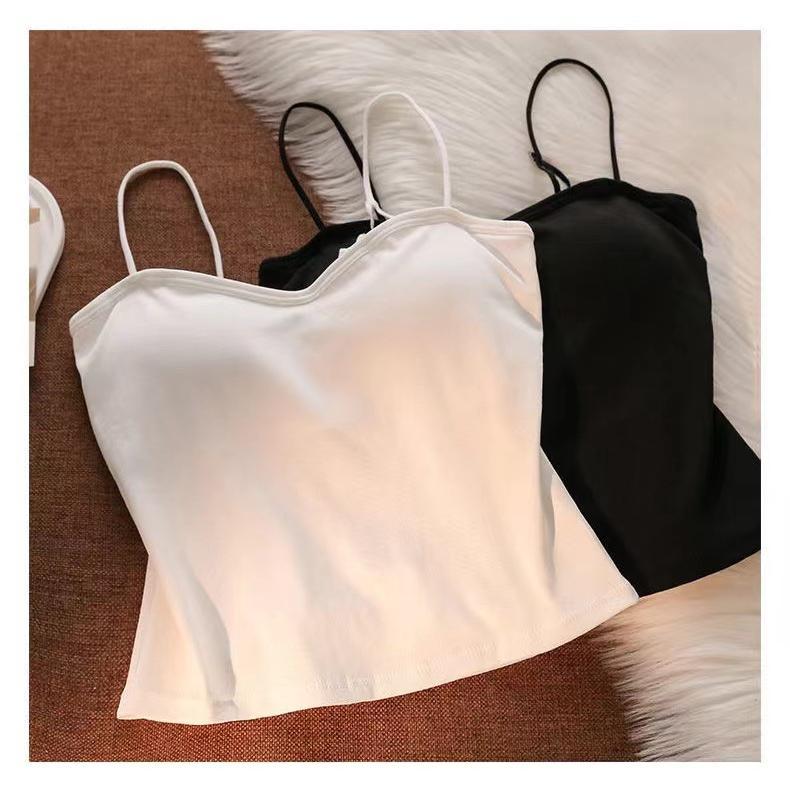 White Camisole Vest for Women Summer Inner Wear with Chest Pad Spider Web Beautiful Back Bra Integrated Sweet Spicy Girl TubeWomenswear Tops Workout Tops Spaghetti Strap Basic Workout Sets Women Sports Bra Casual Minimalist Short Sleeveless