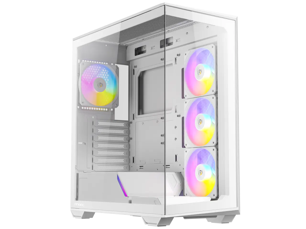 Antec C3 ARGB White, 3 x 120mm & 1 x 120mm ARGB PWM Fans Included, Up to 8 Fans Simultaneously, Type-C 3.2 Gen 2 port, Seamless Tempered Glass Front & Side Panels, 360mm Radiator Support, Mid-Tower ATX PC Case