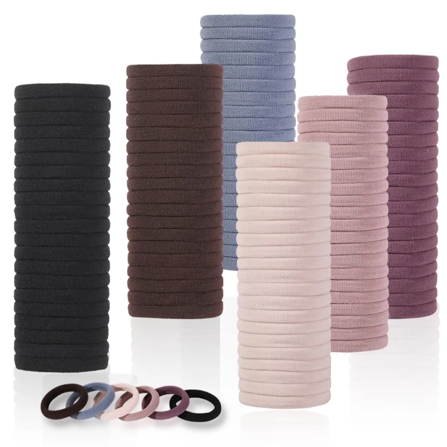 120 count Soft Hair Ties for Women  No  Ouchless Nylon Hair Accessories, Seamless Fabric Ponytail Holders for Daily Use ( Colors)