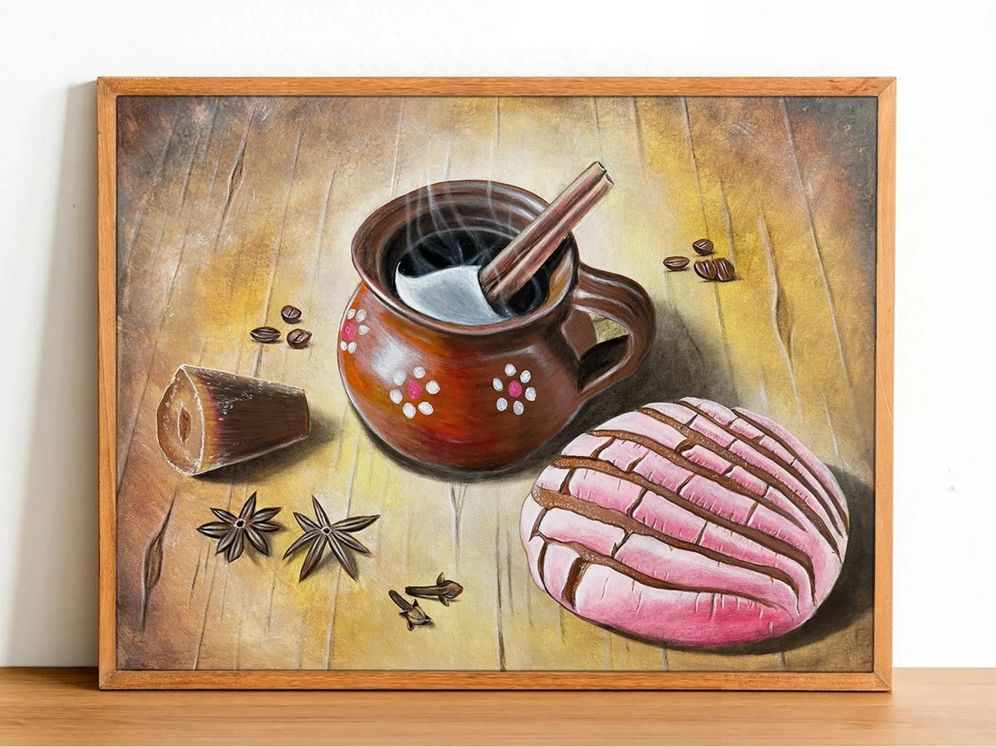 Cafecito mañanero Art Print  Unframed , Cafe de Olla, Mexican wall art, Mexican art, latin art, Mexican kitchen decor, mexican decor, mexican gifts,