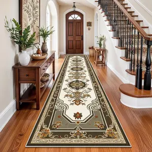 Vintage Style Floral Pattern Kitchen Runner Rug, 1 Count Non-slip Soft Floor Mat, Decorative Carpet for Home Living Room Bedroom Kitchen Stairs, Floral Area Rug