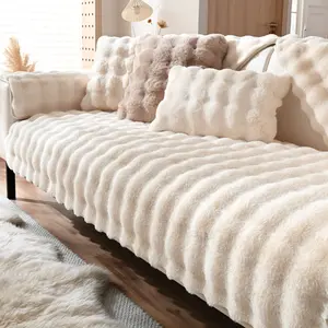 Cream Wind Spring Autumn Plush Sofa Cushion, Soft Sofa Protector, New Thick Seat Pad, All-In-One Cover Cloth, Comfortable and Stylish Home Decor