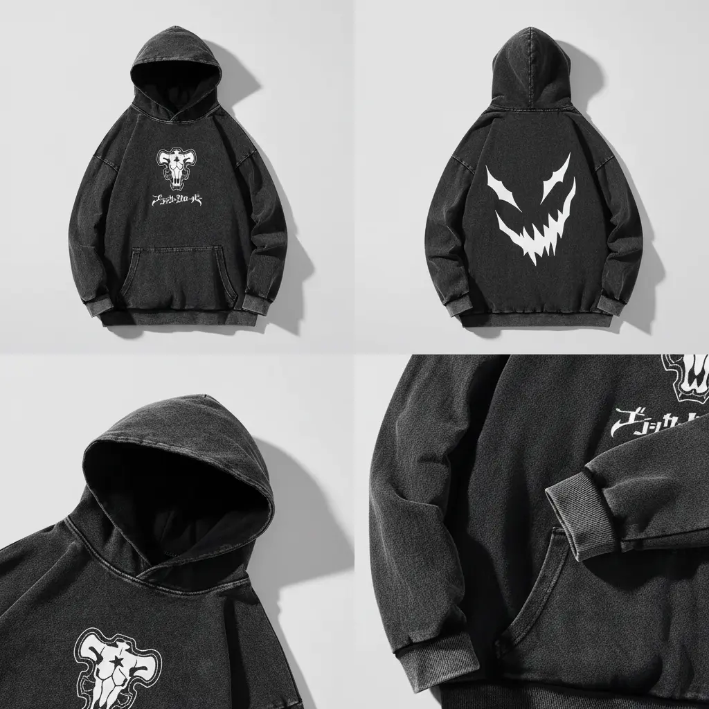 Men Woman Japanese Anime Black Clover Graphic Hoodies Yami