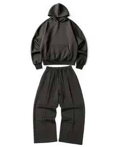 Ultra Heavy 520GSM GOTS Organic Hoodie+Baggy Pleat Sweats Volcanic Ash