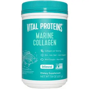 Marine Collagen Peptides Powder Supplement for Skin Hair Nail Joint - Hydrolyzed Collagen - 12G per Serving - 7.8 Oz Canister