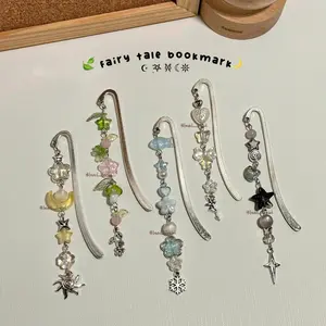 [NEW] Fairy Tale Beaded Bookmark – Metal Page Marker with Handmade Charm