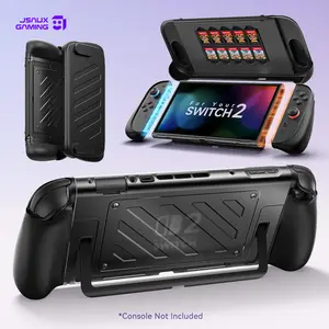 JSAUX Split Protevtive Case for Nintendo Switch 2, TPU Middle Frame & PC Face Cover, Non-Slip Ergonomic Grip, Storage for 10 Game Cards, Supports Stand Use, Shock Absorption & Anti-Scratch-PC0114