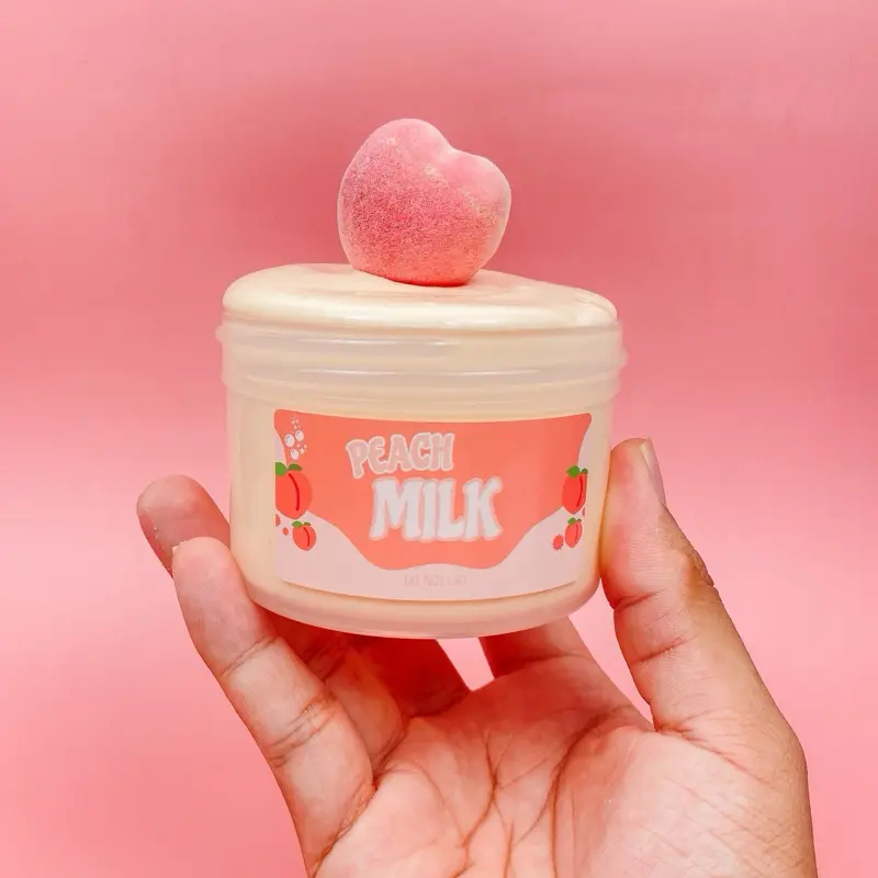 Peach milk slime | 7oz slime | thick and glossy slime | perfect for beginners