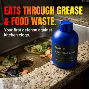 2,4 bottle Powerful Cleaning Powder, Dissolves Hair and Grease, Suitable for All Pipes and Septic Tanks, Drain Clog Remover, Drain Cleaner for Sinks, Showers, Toilets