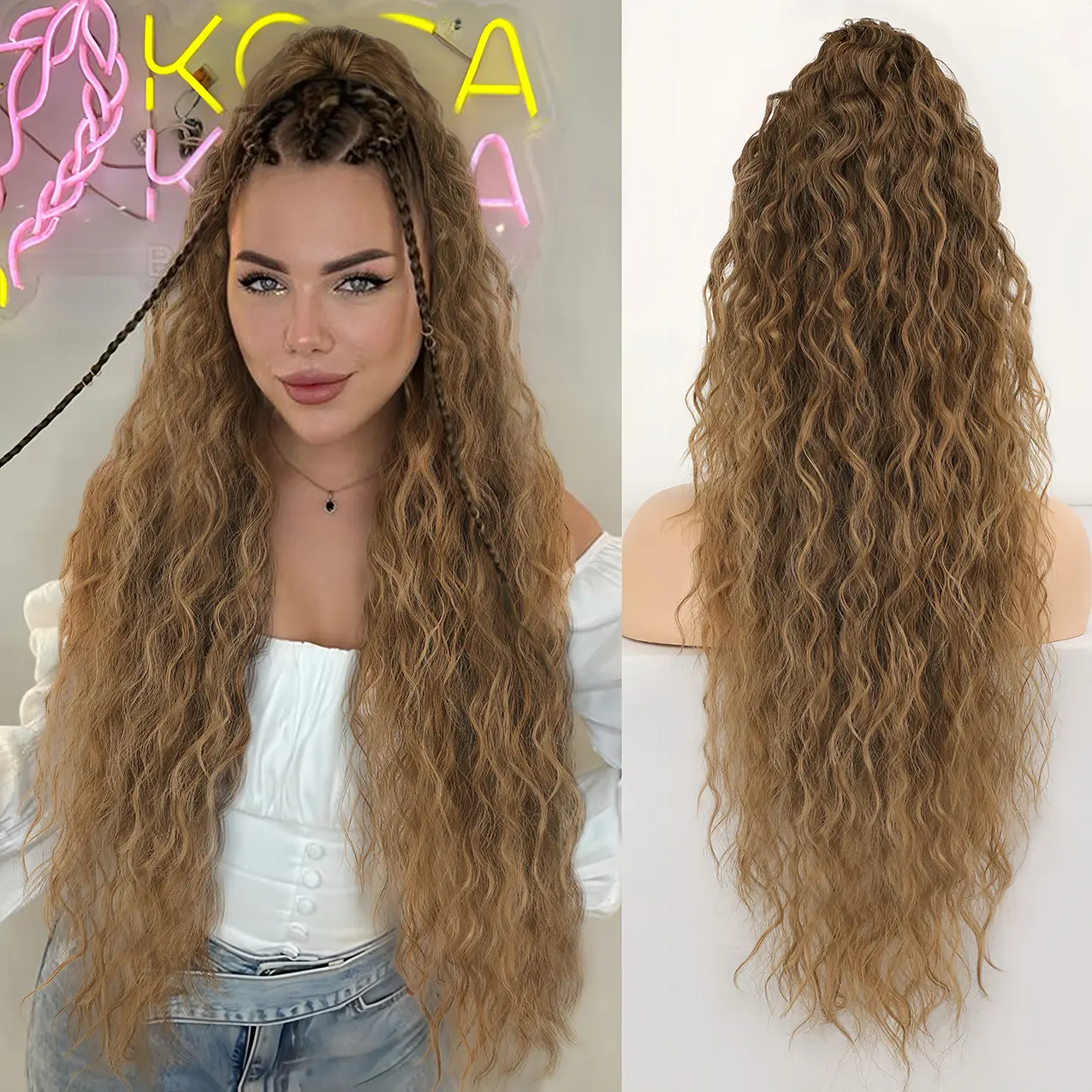 Ombre Ash Brown Claw clip Ponytails