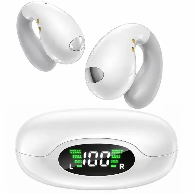 Wireless open-back headphones, Wireless ear-hook headphones，noise cancelling headphone， EarBuds with LED Digital Display for Sport, Gym, Workout，Comfortable to wear, making it the perfect gift