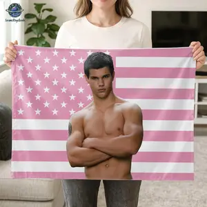 Jacob Black Pink Flag Tapestry, Hot Guy Aesthetic Tapestry, Taylor Tapestry Bedroom Decor for Teen Girls, Decoration, Tapestry Wall Mural