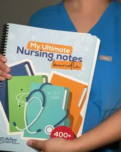 Nursing Study Notes Bundle, 400+ Pages RN Study Guide, Student Nurse Exam Prep, Clinical Review & Coursework Help