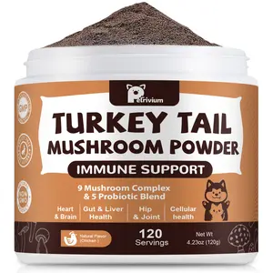 Turkey Tail Mushroom Powder for Dogs&Cats-JUMBO SIZE-120 servings,For Lumps & Bumps, Immunity,Respiratory, Digestion & Cellular Health-UPGRADED FORMULA-#Summervibes#petlovers outdoorfun