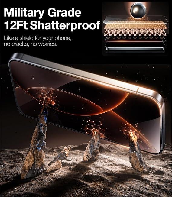TORRAS for Google Pixel 11 Pro/11/10 Pro/10/9 Pro/9 Screen Protector 2-Pack | 12FT Military-Grade Protection, 9H+ Aerospace Glass, 0.3s Fingerprint Unlock, 1-Pull Bubble-Free Install, HD Clear