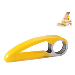 Banana Slicer, ABS + Stainless Steel Fruit and Vegetable Salad Peeler Cutter Kitchen Tools For Banana,Strawberry,Grape（1 pcs）