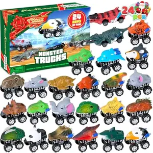 2025 Christmas Advent Calendar, 24 Days Countdown Calendar Toys with Monster Truck Toys, Christmas Party Favor Gifts, Xmas Countdown, Xmas Gift Classroom Prizes
