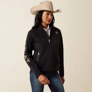 Women’s Ariat New Team Logo Softshell Jacket - Black/Leopard