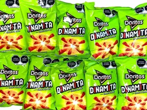 10 - PK DORITOS DINAMITA VERDES 70 GRAMS - MEXICAN CHIPS - PAPITAS MEXICANAS - SABRITAS MEXICANAS