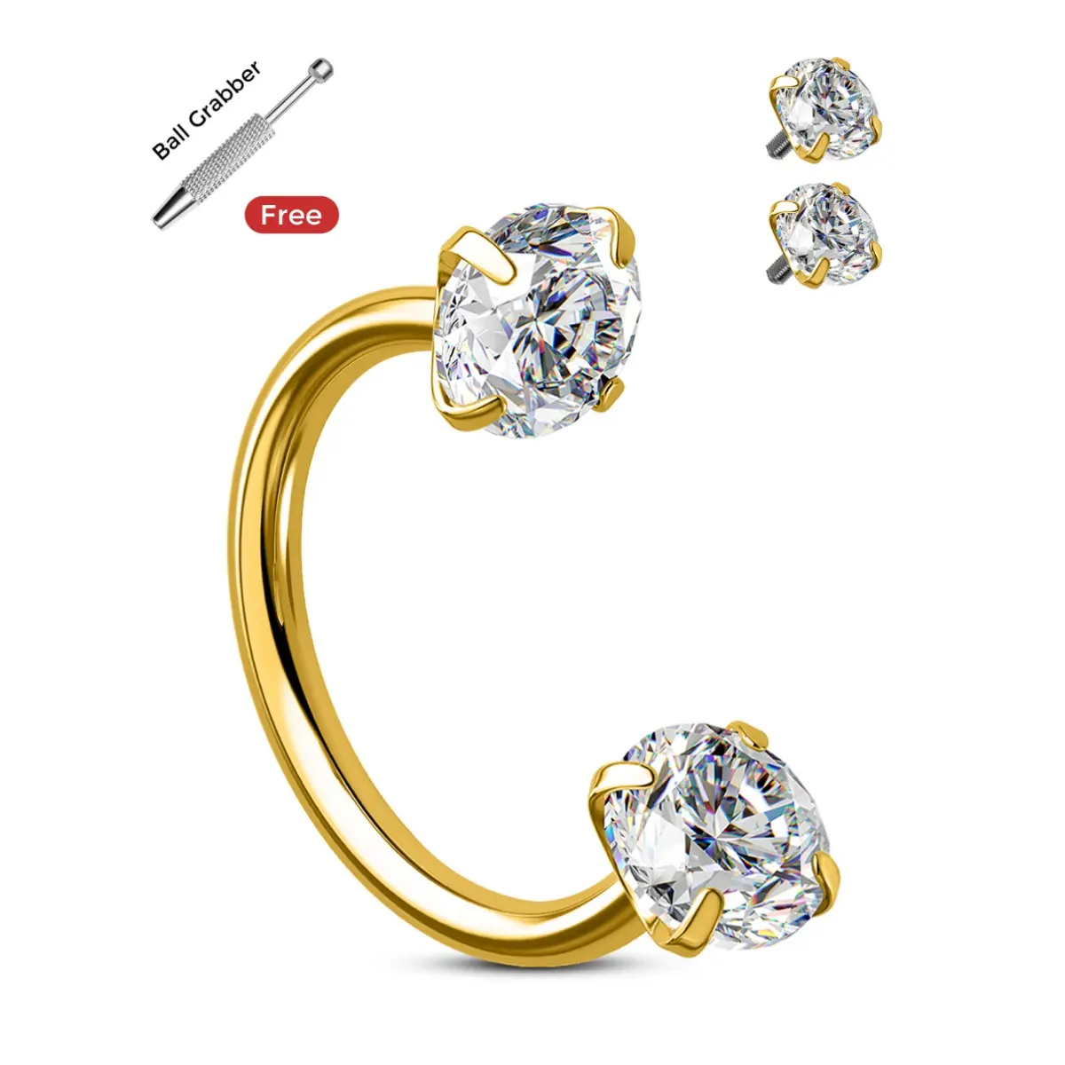 Internally Threaded Horseshoe Gold