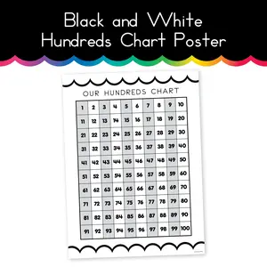 Black and White  | Hundreds Chart | Home Learning Poster