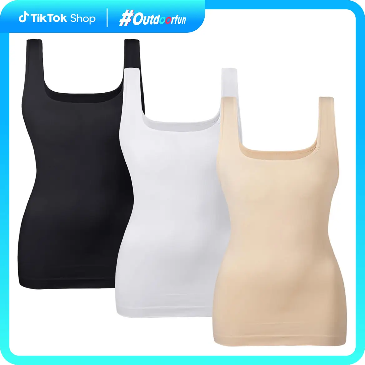 Women's Tummy Control Shapewear Tank Tops Seamless Square Neck Compression Tops Slimming Body Shaper Camisole Comfort Fabric Nylon Womenswear Breathab