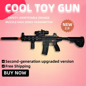 84cm HK416 Electric Gel Blaster Toy, Fun Outdoor Play Toy Gun, Non-Removable Orange Muzzle