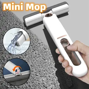 Mini Mop Floor Cleaning Sponge Squeeze Mop for Household & Car Use Portable Wiper for Glass Screens and Desks Eco-Friendly Cotton Head Design