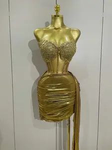 Toni Sparkly Gold Two-Piece Skirt Set