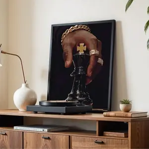 3-Piece Modern Cool Design Black Man Poster Set - Artistic Hand-Designed Wall Paper Prints Trendy Bookish Hip Hop Photo Minimal Posters (No Frame)