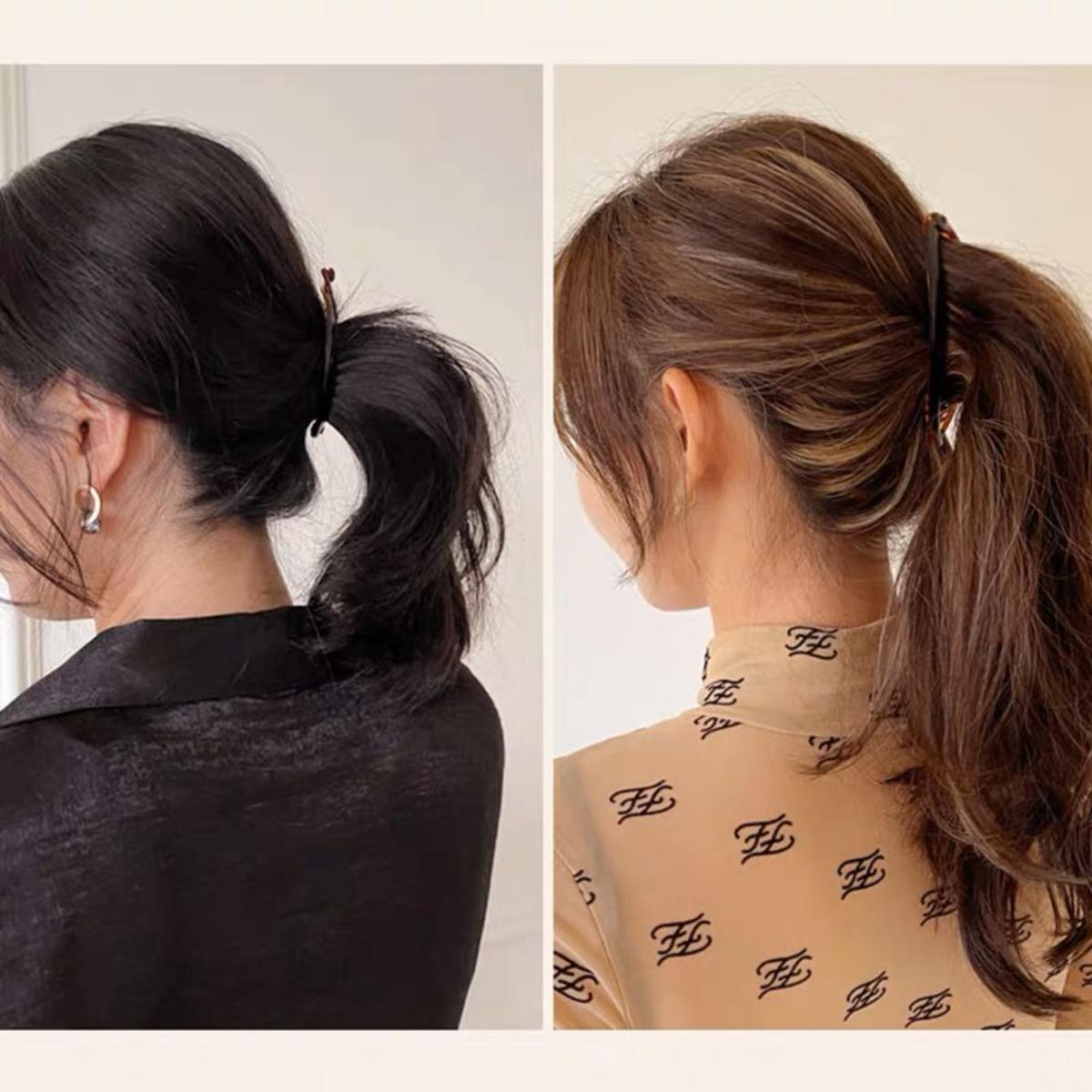 AWAYTR Banana Clip Hair Clips - Volumizing Hair Claw Clips & Hair Styling Accessories for Thick & Thin Hair 4Pack Non Slip Ponytail Holders