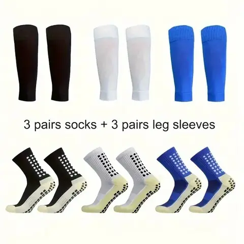 AMLANG 2/4/6-Pack Cotton Blend Knit Grip Socks - Ultimate Comfort, Super Breathable, Silicone Traction Anti-Slip, High-Performance Soccer Accessories for Soccer, Outdoor Adventure