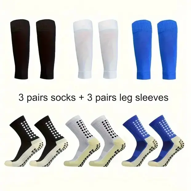 AMLANG 2/4/6-Pack Cotton Blend Knit Grip Socks - Ultimate Comfort, Super Breathable, Silicone Traction Anti-Slip, High-Performance Soccer Accessories for Soccer, Outdoor Adventure