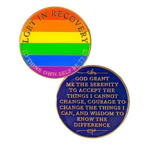 LGBT IN RECOVERY Challenge Coin, Multi Colored Tri-plate Medallion Commemorative Coins, Pride Month Gift