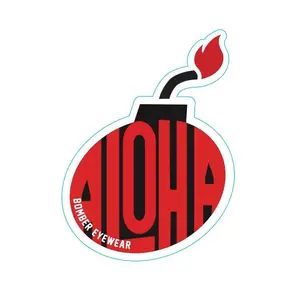 Decal Aloha Bomb Red and Black Sticker